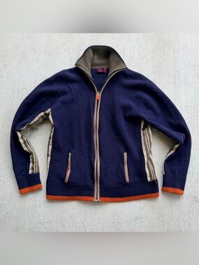 Vintage Robe Di Kappa Wool Sweater Zip Up Large Slim 80s